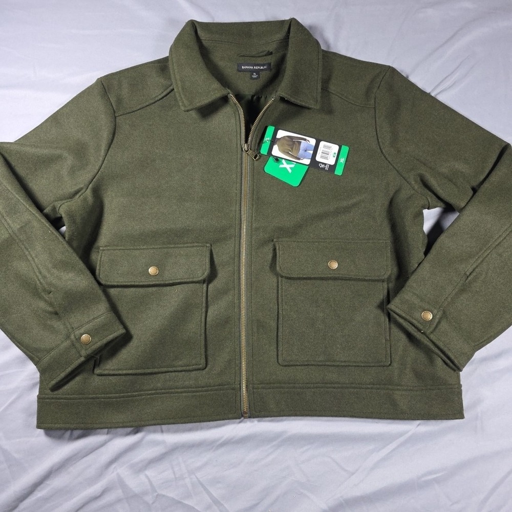 Banana Republic Women's Full Front Zip Jacket Green Size XL NWT